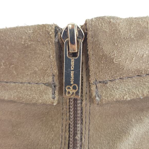Jessica Simpson Tan Suede Leather Tassel Ankle Bootie Size 6.5 - Picture 8 of 9